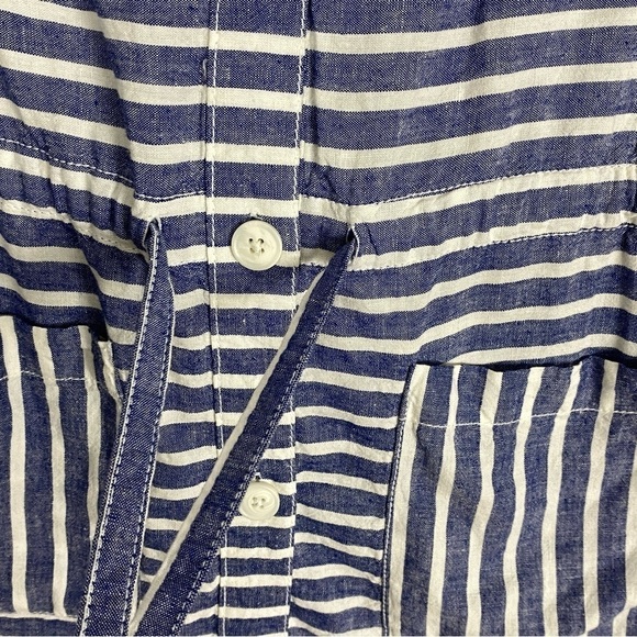 Joe Fresh Linen Blend Shirt Sz XS Long Line Button Up with Drawstring Waist - Picture 4 of 9